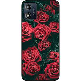 Силіконовий бампер Case для Motorola Moto E13 із зображенням Троянди