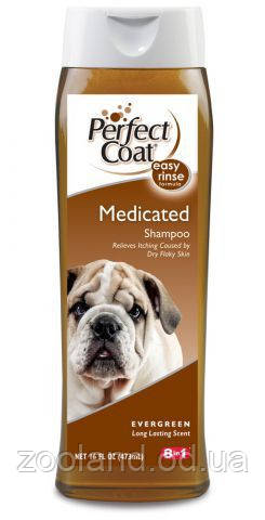 680061 8in1 Perfect Coat Medimated Shampoo Медікаментозний шампунь для собак, 473 мл