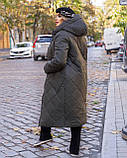 Зимова Куртка довга жіноча батал з капюшоном, фото 9