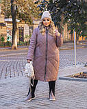 Зимова Куртка довга жіноча батал з капюшоном, фото 6