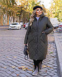 Зимова Куртка довга жіноча батал з капюшоном, фото 10