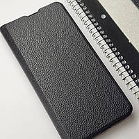Кожаный чехол книжка черный для Samsung Galaxy A30S , чохол книжка подставка на самсунг А30с с визитницей