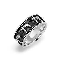 Современное серебряное кольцо "Медведи", ювелирное украшение на подарок