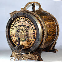 Бочка дубова для віскі 10 літрів, обручі-нержавіюча сталь. Покриття воском у Подарунок!