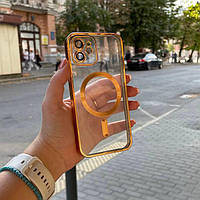 Чехол для iPhone 11 Shining with MagSafe защита камеры Gold / чехол для айфон 11 с магсейф красный