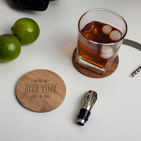 Підставка з дерева "Beer time", англійська