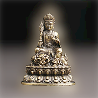 Винтажная миниатюрная медная латунная фигурка статуэтка Будды Манджушри