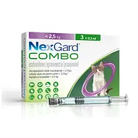 Капли Boehringer Ingelheim NexGard Combo против паразитов для кошек до 2.5 кг, S, цена за 1шт.