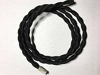 AMP кабель текстильний звитий 2x0.75 black