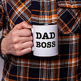 Чашка "Dad Boss", Чорний, англійська, 330 мл, фото 3