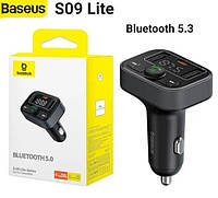 FM/AUX трансмітер модулятор Baseus S09 Lite Bluetooth 5.3 MP3 VAW Чорний