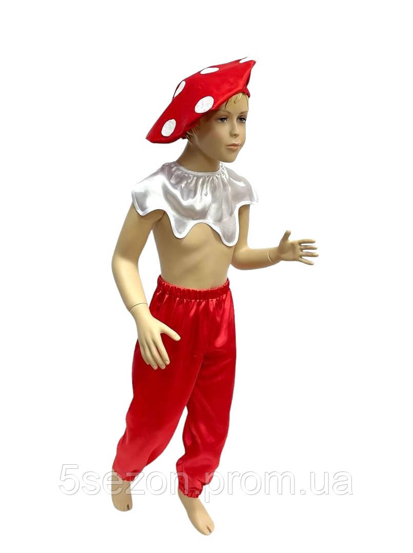 Детский костюм Мухомора с шароварами из атласа, карнавальный костюм Мухомор - фото 2 - id-p2021932575