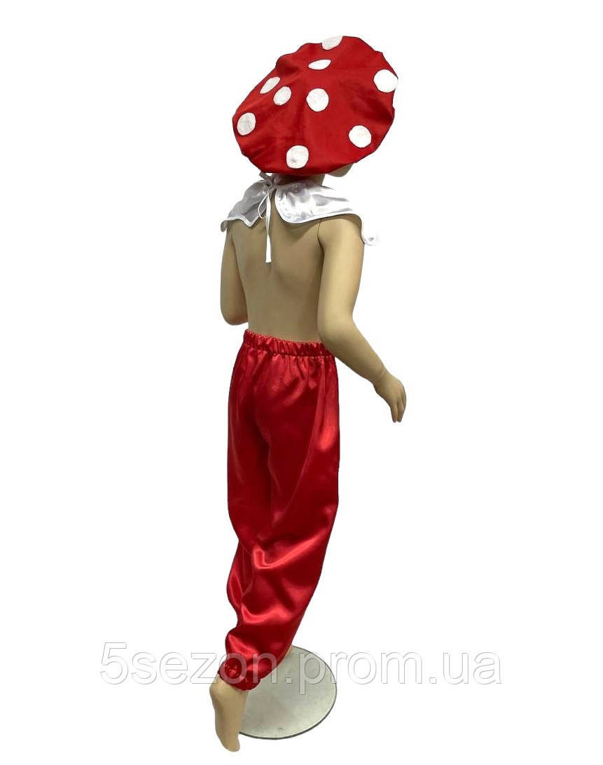 Детский костюм Мухомора с шароварами из атласа, карнавальный костюм Мухомор - фото 3 - id-p2021932575