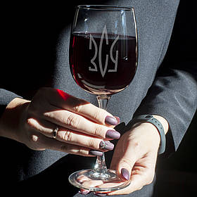 Келих для вина "ЗСУ Герб" у крафтовій коробці