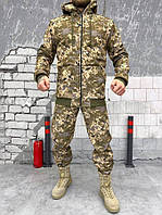 Тактический костюм Soft shell пиксель теплая военная одежда, Зимняя армейская форма для ВСУ комплект Pixel