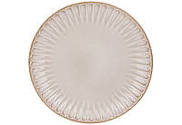 Керамическая тарелка рефленная цвет мокко D26.5*3см набор 6 шт