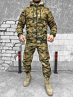 Тактическая форма мультикам Soft shell осень зима, Теплый армейский костюм мужская одежда для ВСУ multicam