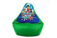 Детское бескаркасное кресло мешок груша Paw patrol Щенячий Патруль 90х60, зеленое