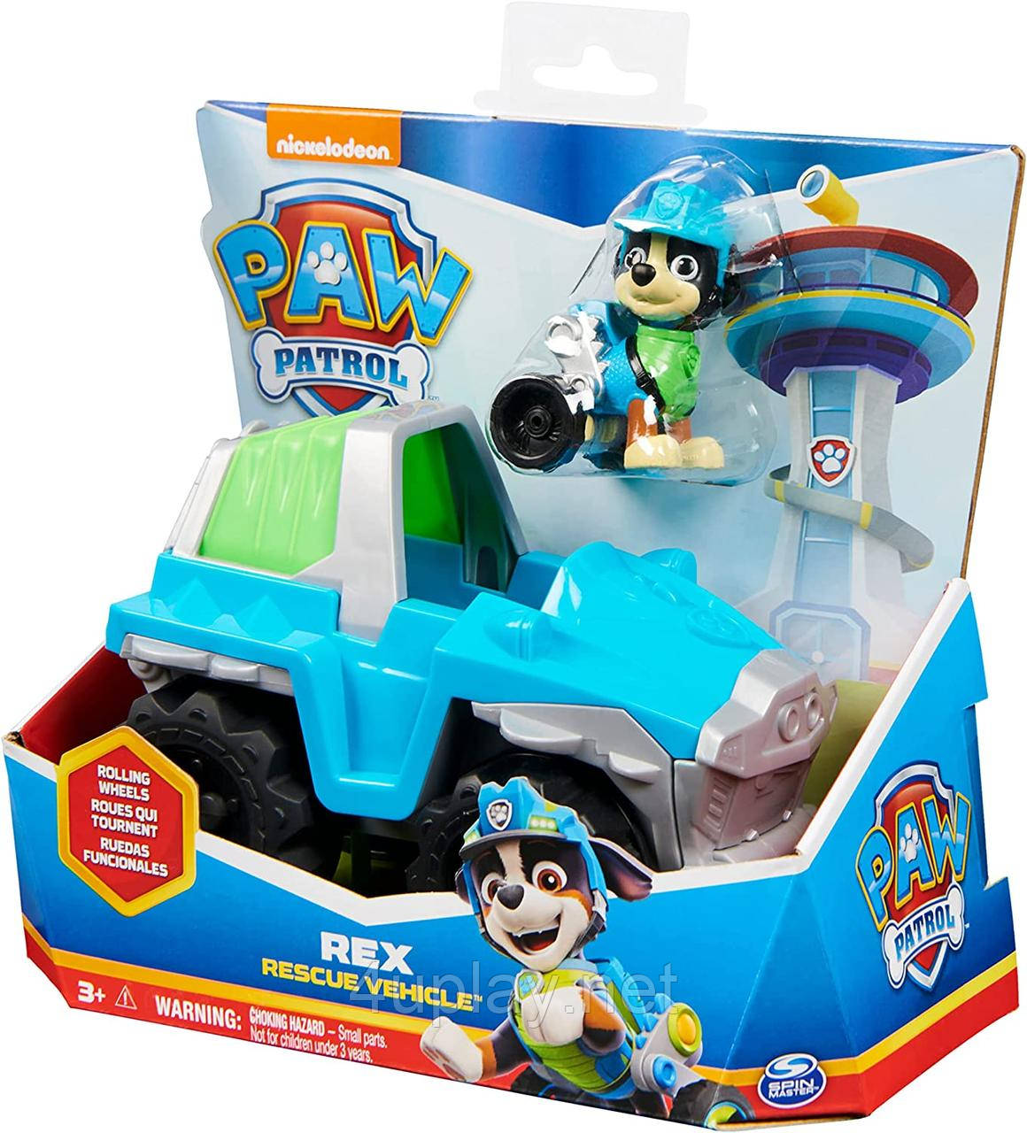 Щенячий патруль Рятувальний автомобіль та фігурка Рекс. Paw Patrol Rex's Dinosaur Rescue Vehicle with Collectible Figure