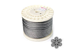Трос нержавіючий Apro 5мм x 100м (6х19+1x19) DIN 3060 (100 шт.)