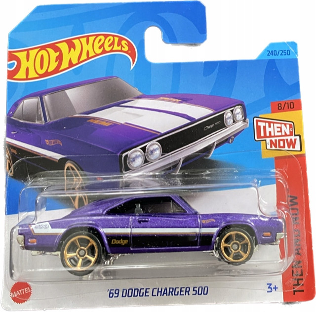 Машинка Хот Вілс 1:64 69 Dodge Charger 500 колекція Then And Now Hot Wheels Mattel HKJ46