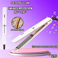 Праска для волосся керамічна VGR 522 випрямляч з іонізацією 150-230°, обертання шнура Білий