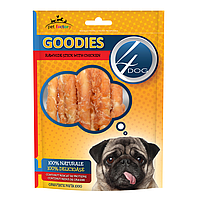Ласощі для собак 4DOG Goodies Rawhide Sticks with Chicken Роли з сирої шкіри 100г Ласощі для собак 4DOG