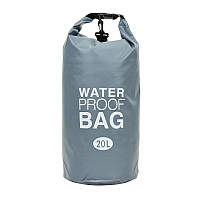 Гермомішок водонепроникний Waterproof Bag 20 літрів сірий