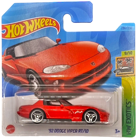 Машинка Хот Вілс 1:64 92 Dodge Viper RT/10 колекція HW Exotics Hot Wheels Mattel HKG71