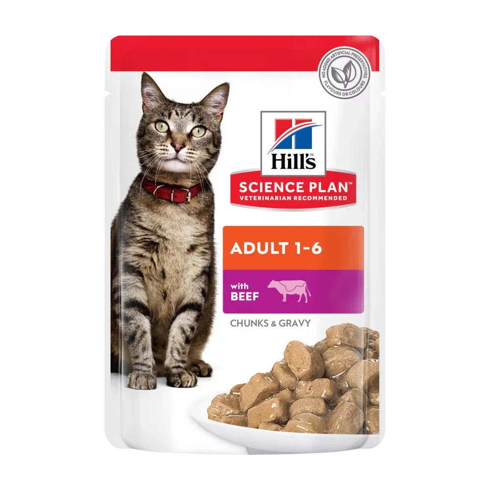 Hill's Science Plan Adult паучи для кошек с говядиной 85г*12шт