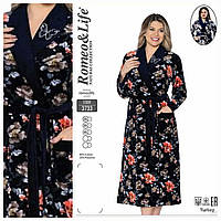 Жіночий велюровий халат довгий на запах