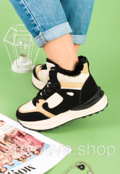 Кросівки жіночі стильні зимові на міху, фото 1