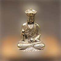 Винтажная миниатюрная медная латунная фигурка статуэтка Будды Бодхисаттвы Кшитигарбха