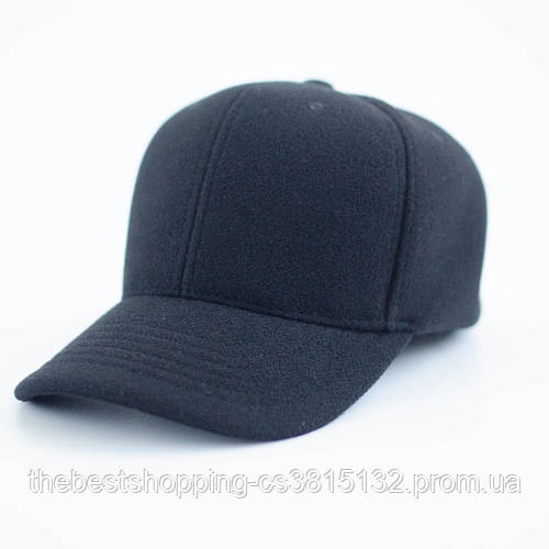 Новинка! Теплая мужская бейсболка американка кашемир, черная, р. 58-59 ...