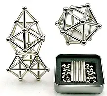 Магнітний Конструктор Neo 36 шт. Магнітні Палички та 28 шт. Сталеві Кульки, Неокуб, фото 5