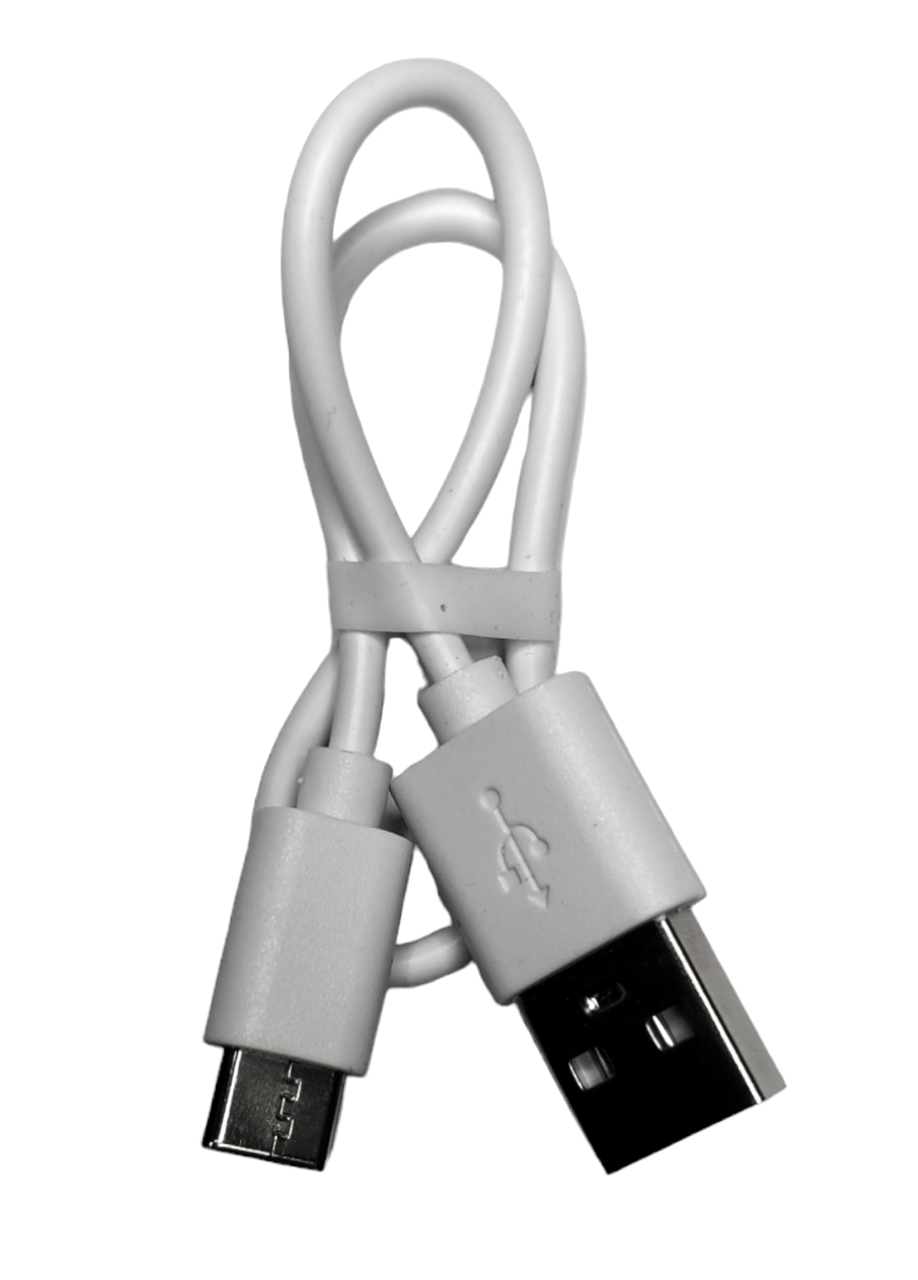 Кабель USB 2.0 AM to USB Type-C short 0.20 м для заряджання та живлення білий