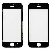 Скло дисплея Apple iPhone 5S, iPhone SE чорне з OCA плівкою та рамкою