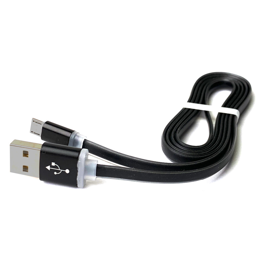 Кабель зарядки Noodle USB - Micro USB 1 м 2 А чорний