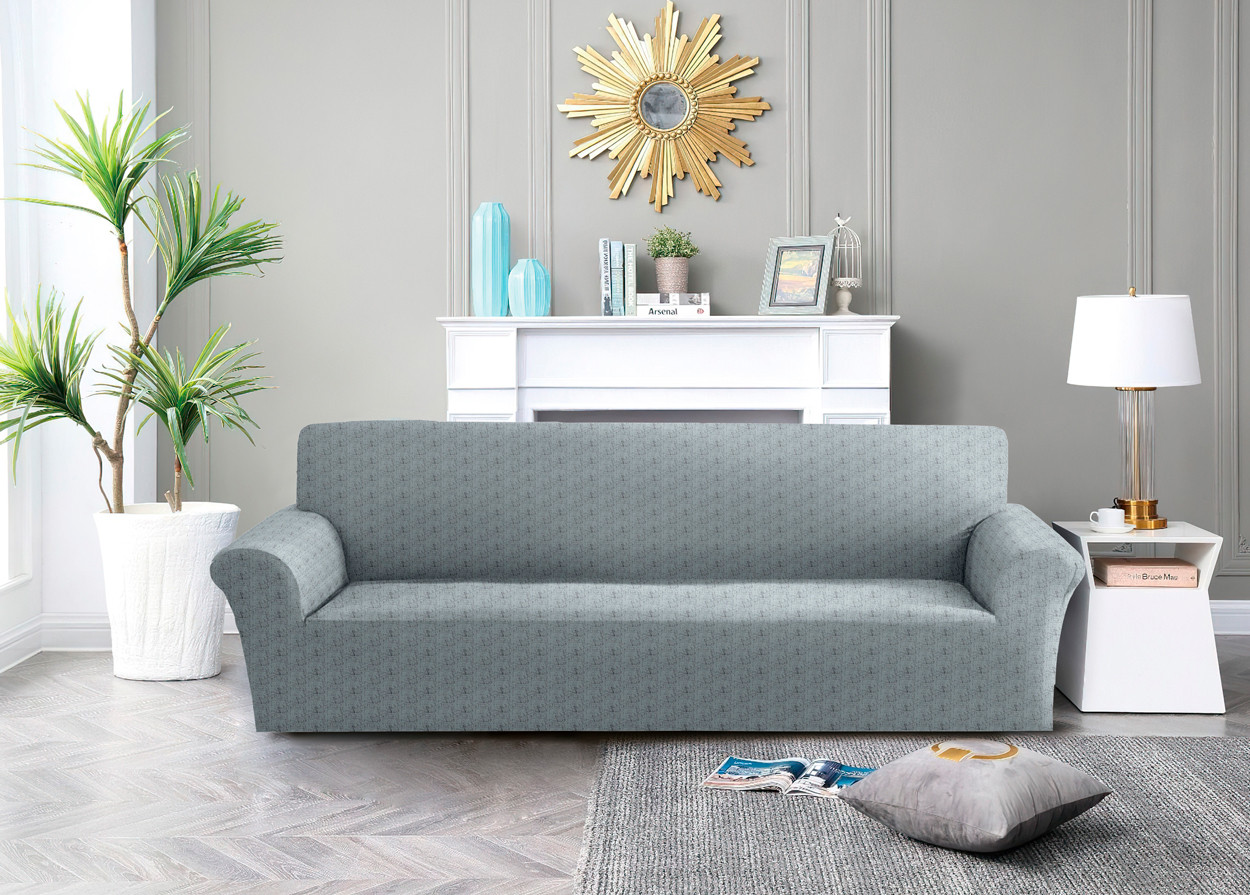 Чохол на диван тримісний (3-х місний) універсальний трикотажний Love You (81108)