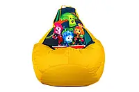 Детское бескаркасное кресло мешок груша Fiksikil Фиксики 90х60, желтое