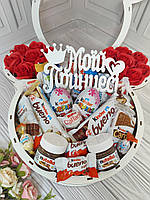 Подарочный набор сладостей с цветами Микки Маус, Подарок для девушки, дочери, девочки, жены на День Рождения