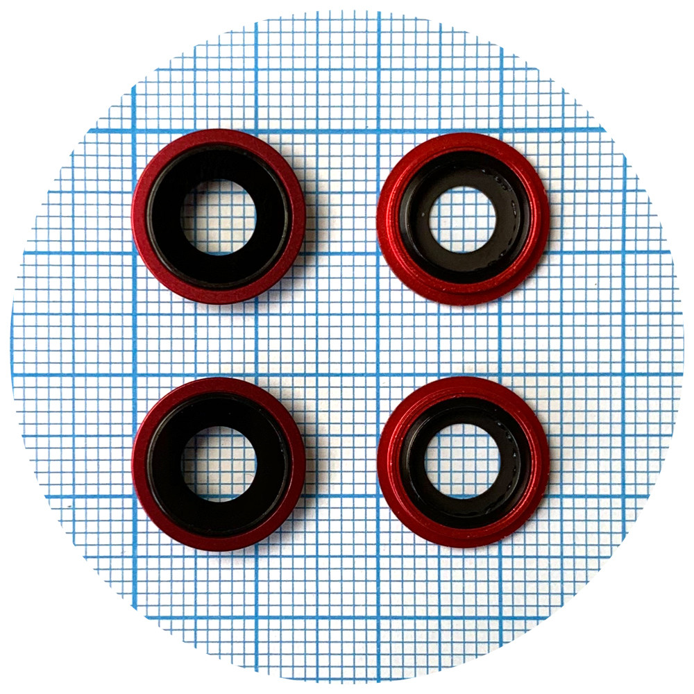 Скло камери Apple iPhone 13, iPhone 13 Mini з червоним кільцем - 2 шт, фото 1