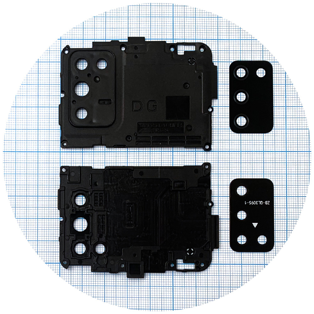 Скло камери Samsung Galaxy A02s A025F, A03s A037F, M02s M025F чорне з рамкою, фото 1