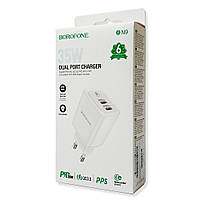 Мережевий адаптер Borofone BN9 Reacher 35W 2 USB-C білий