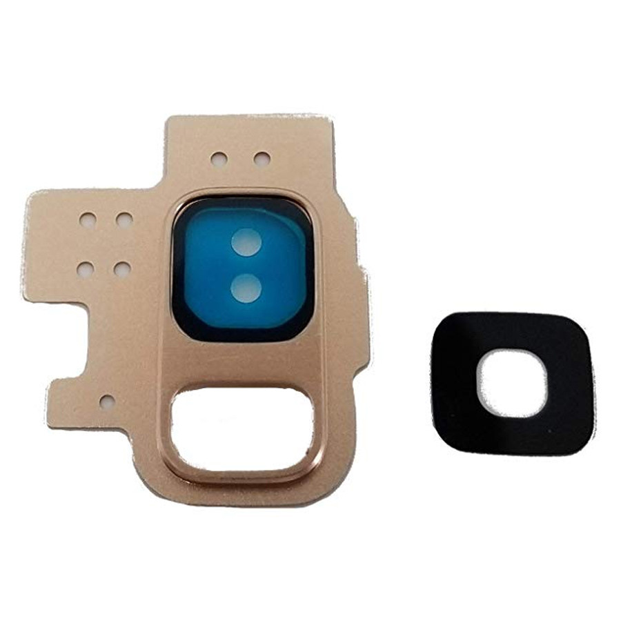 Скло камери Samsung Galaxy S9 G960F чорне в золотистій рамці, фото 1