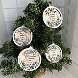 Новорічна іграшка на ялинку Еко іграшка з побажаннями "Міцного здоров"я" Розмір 8,5 см, фото 2