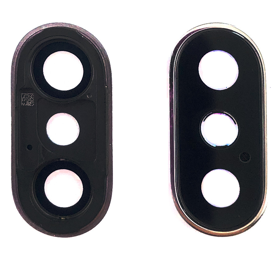 Скло камери Apple iPhone X у сріблястій рамці, фото 1