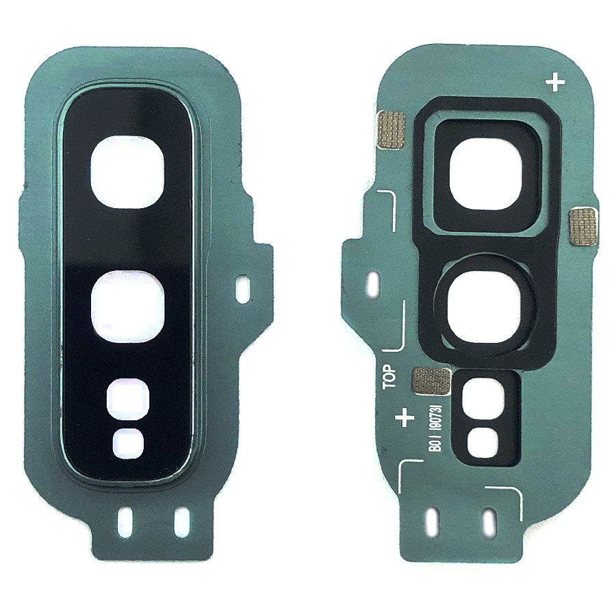 Скло камери Samsung Galaxy S10e G970F чорне в зеленій рамці, фото 1