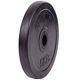 Диск для гантелей та штанг металевий обгумований 5 кг 30 мм, фото 4