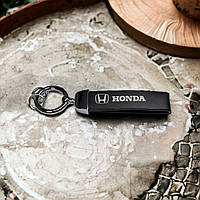 Брелок автомобильный с карабином Honda, экокожа и метал